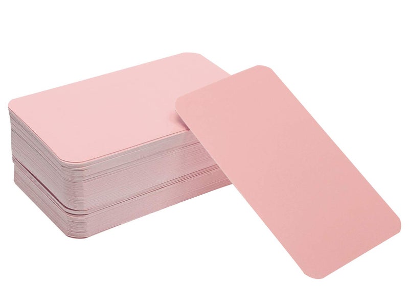 Penta Angel 100 Pcs Mini Paper Blank Gift Notes Cards DIY Craft Small Word Business Message Cards (Pink) - Image 1